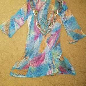 Colorful Beaded Beach Cover Up